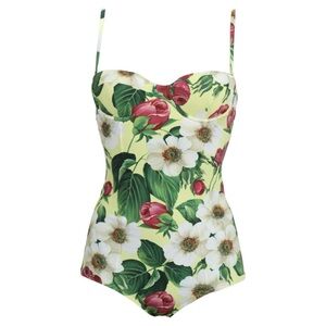 Dolce & Gabbana Balconette Floral One Piece Swimsuit - size XS - NWT
